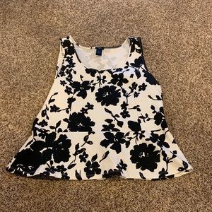Ann Taylor floral peplum top Sz xl
